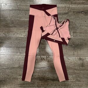 Athleta Women’s Chroma 7/8 Tight & Matching Bra Set - Colorblock - XS